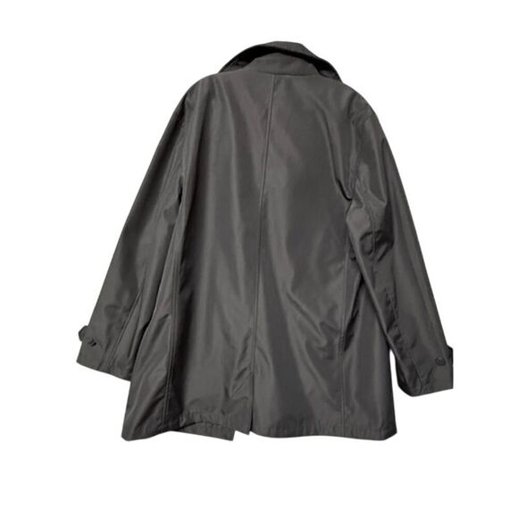 Geoffrey Beene All Weather Trench Coat Jacket Men’s M Black Button Front NWT - Picture 2 of 8
